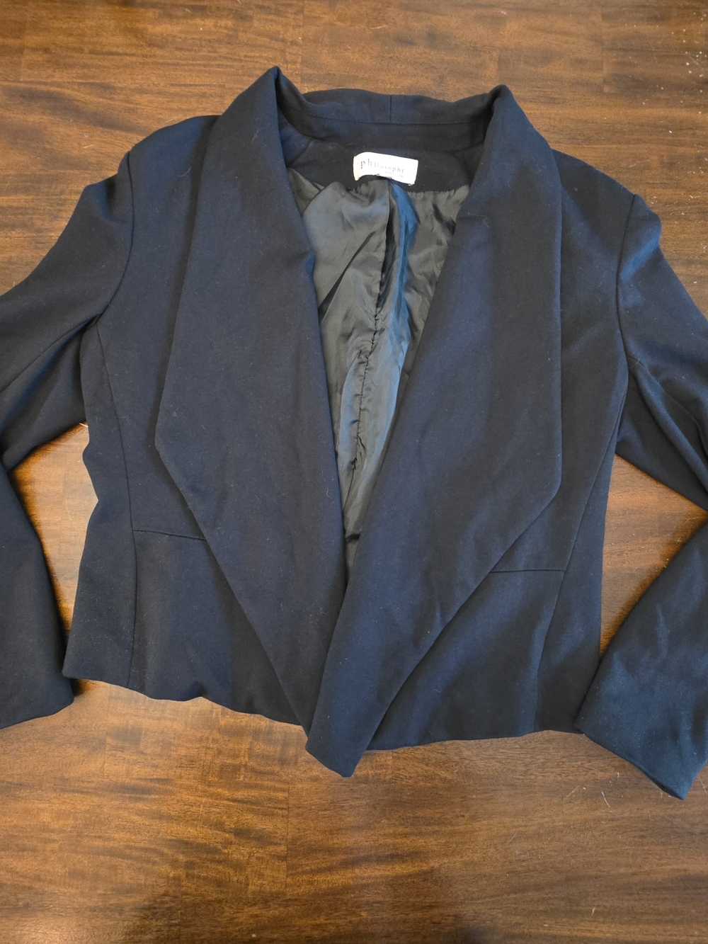 Philosophy Women's Cropped Open-Front Blazer Black - Size 10